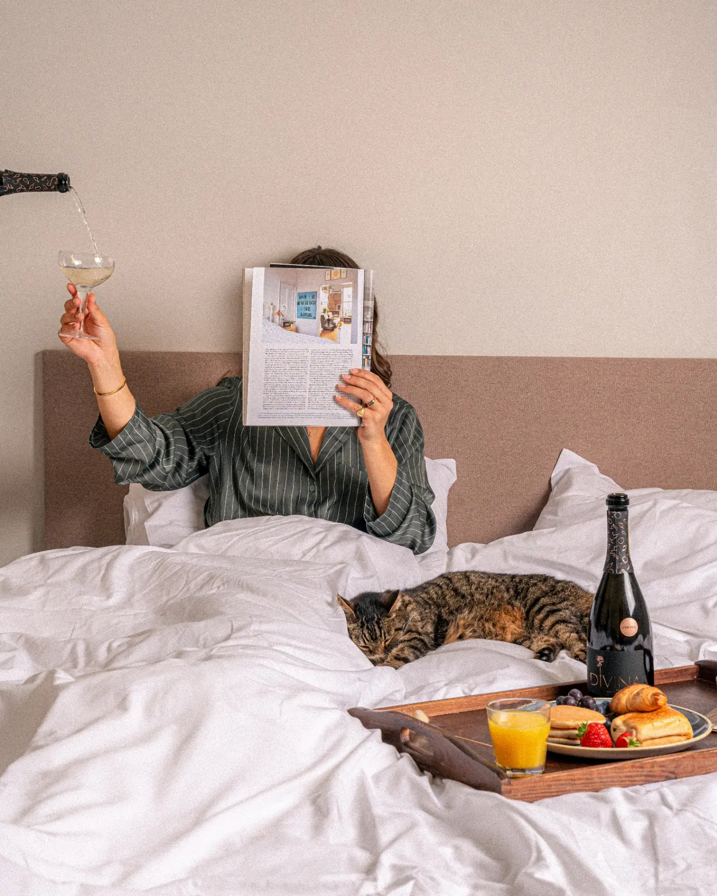 Boutique hotel, breakfast in bed