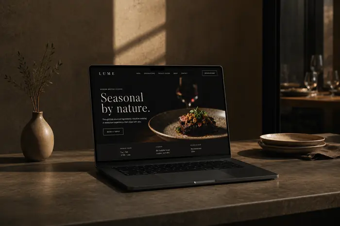 Websites for hospitality, food and drink brands